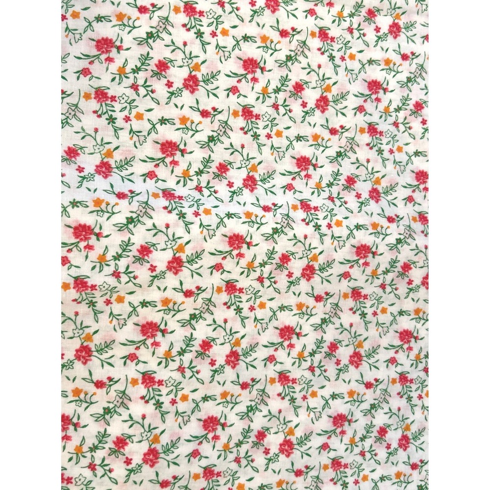 Vintage Ditsy Floral Cotton Fabric Cottagecore Quilt Blender White 5 Yards